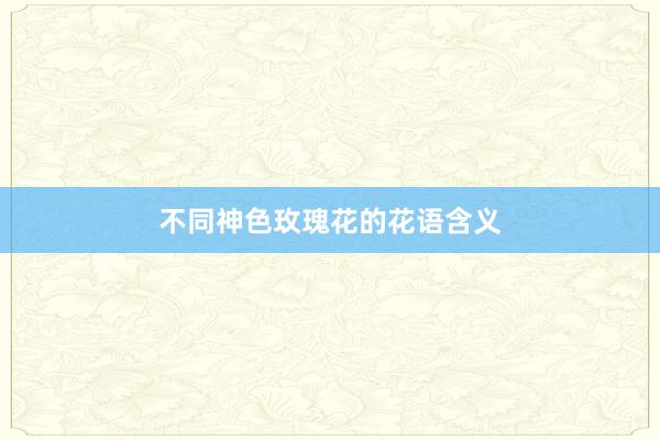不同神色玫瑰花的花语含义
