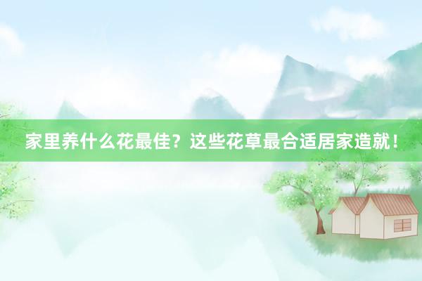 家里养什么花最佳？这些花草最合适居家造就！